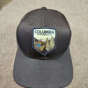 Columbia Mesh Snapback Hat Adult Black Sportswear Outdoor Quick Dry Trucker Cap